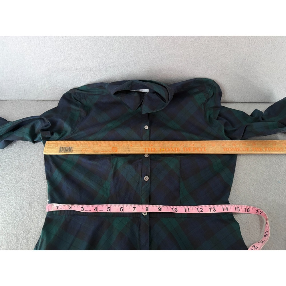 UNTUCKit Holly Shirt Dress Womens 4 Blue Green Tartan Dark Academia Heritage - Picture 10 of 16